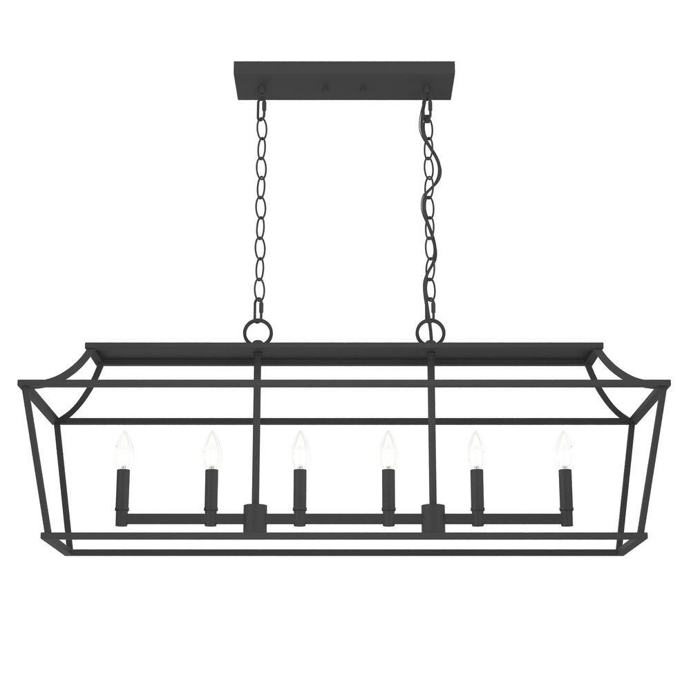 Laurel Ridge Natural Black Iron 6-Light Candle Chandelier