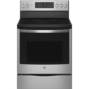 30 in. 5 Element Free-Standing Electric Convection Range in Fingerprint Resistant Stainless with No-Preheat Air Fry