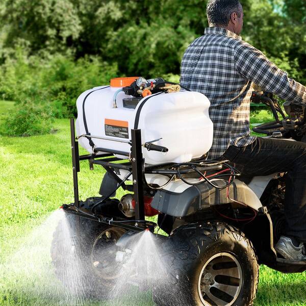 ATV Spot Sprayer, 15.9 gal. /60 L ATV/UTV Broadcast Sprayer with a Nozzle Boom 12-Volt Pump Weed Sprayer with Water Tank