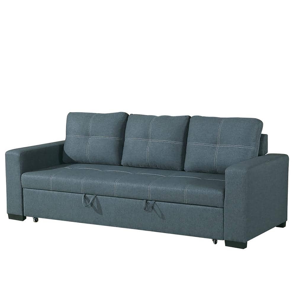 Worldwide Blue Gray Convertible Sofa Sleeper VPF6532 The Home Depot
