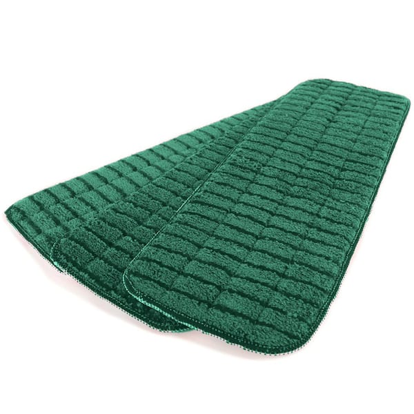 18 in. Green Microfiber Scrubbing Wet Mop Pad Refills (3-Pack)