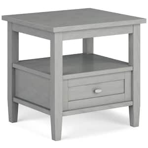 Warm Shaker 20 in. Wide Rectangle Solid Wood End Table in Fog Grey