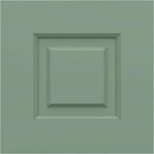 Ekena Millwork 12 in. W x 12 in. H True Fit PVC Raised Panel Shutters Sample, Track Green