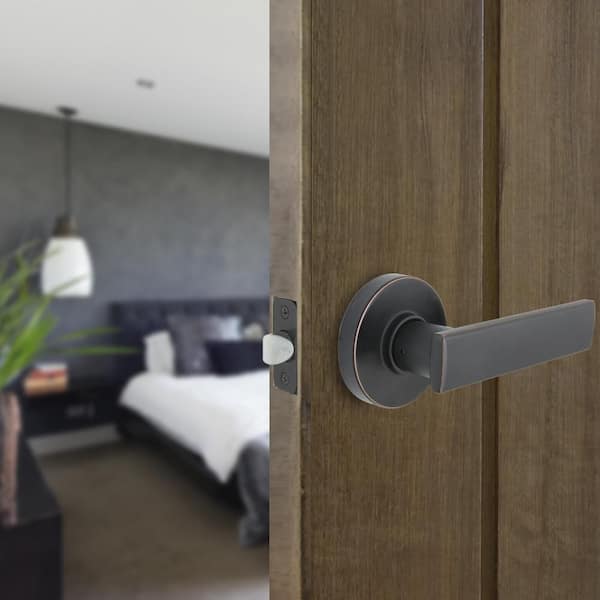 Westwood Aged Bronze Hall/Closet Door Lever with Round Rose