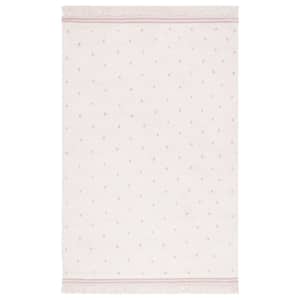 Pink Fringe Rug SAFAVIEH Easy Care Ivory/Pink 5 ft. x 8 ft. Machine Washable Spotted ...