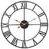 Black Vintage Metal Round Decorative 24 in. Large Wall Clock TG-5556-32 ...