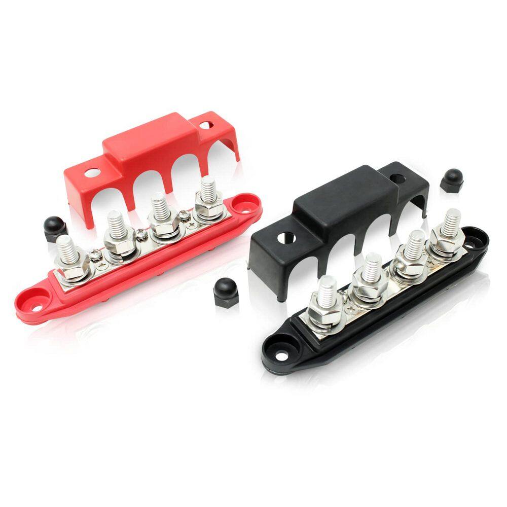250 Amp 4-Post Power Distribution Block with Protective Cover, Heavy-Duty Bus Bar for Marine, Automotive (2-Pack) price history on PriceWatchPro