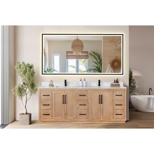 Altair Floral 84 in. W x 22 in. D x 33 in. H Double Sink