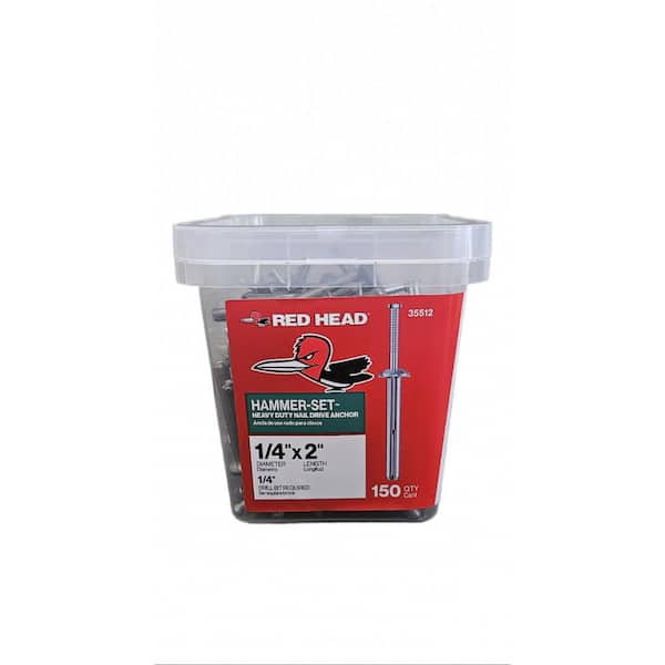 1/4 in. x 2 in. Hammer-Set Nail Drive Concrete Anchors (150-Pack)