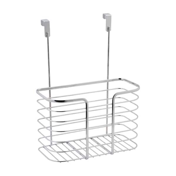 iDesign Classico Metal Over-the-Cabinet Bag Holder for Kitchen/Bathroom,  Chrome 