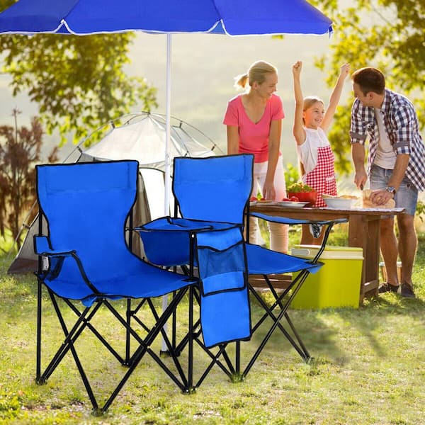 Blue Steel Camping Chair