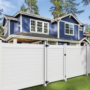 Horizontal 6 ft. H x 8 ft. W White Vinyl Privacy Fence Panel (Unassembled)