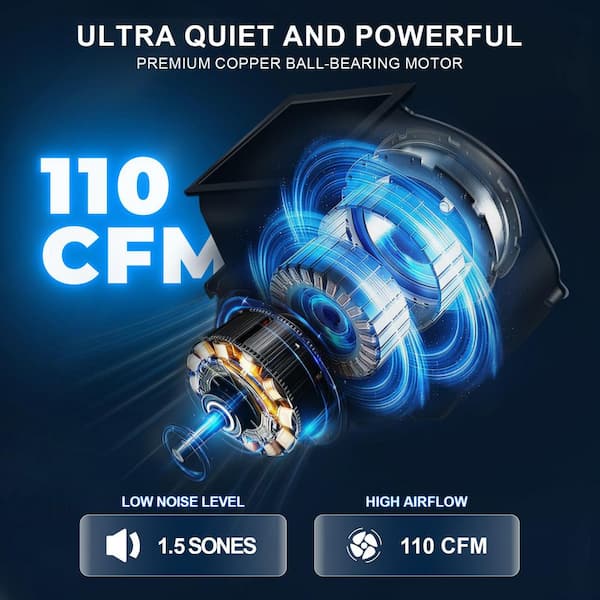 Akicon RGB2 White 110 CFM 1.5 Sone Ceiling Bathroom Exhaust Fan