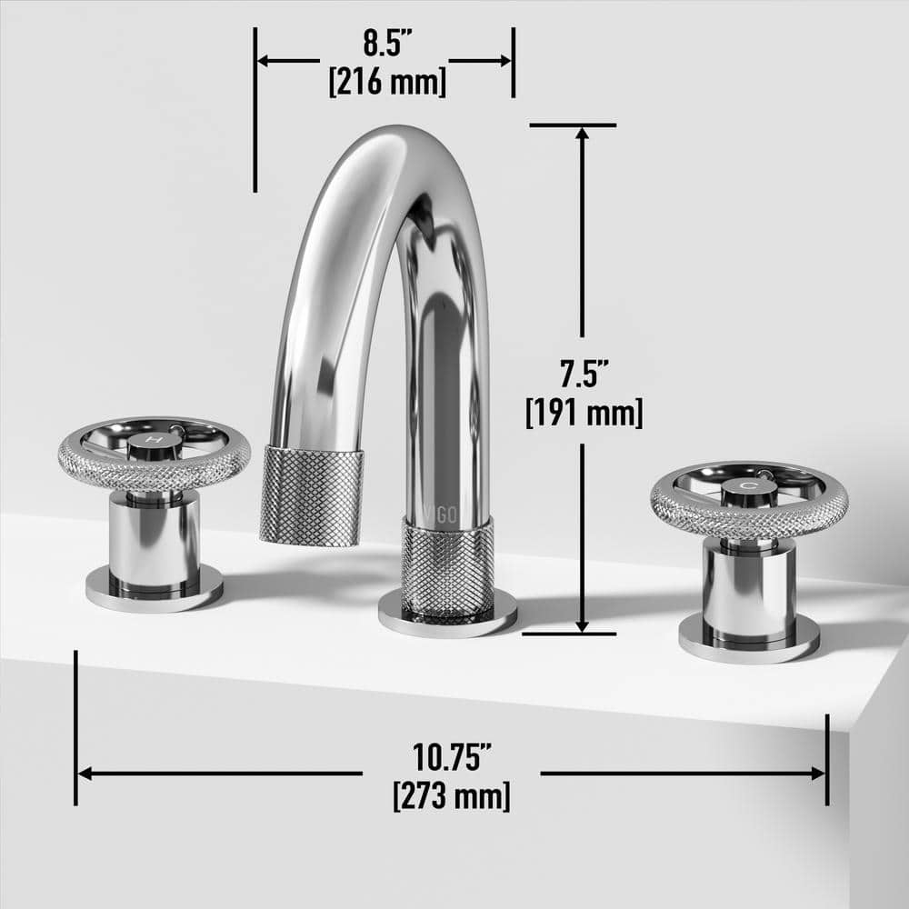 Wythe Chrome 8.5" Widespread Bathroom Faucet with Two Handles