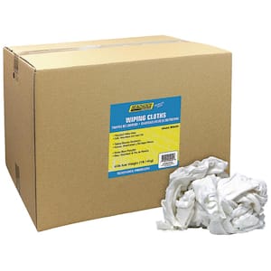 Recycled White Knits Wiping Cloths, 40-lb. Box