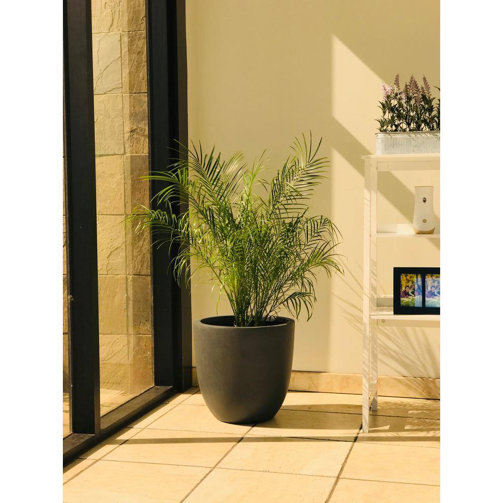 Charcoal Round Concrete Indoor/Outdoor Planter Pot 16.93"