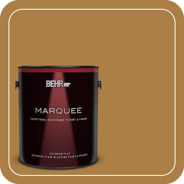 BEHR MARQUEE 1 gal. #M280-7 24 Karat Flat Exterior Paint & Primer