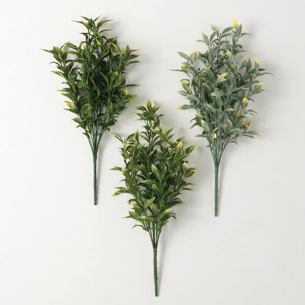 SULLIVANS Artificial 18 in. Jasmine Bush Set of 3, Green