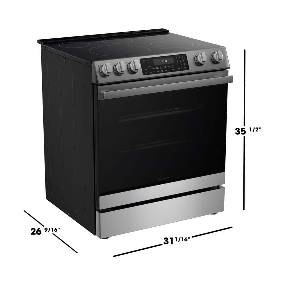 Sharp 30-inch Stainless Steel Slide-In Electric Range with Convection Oven