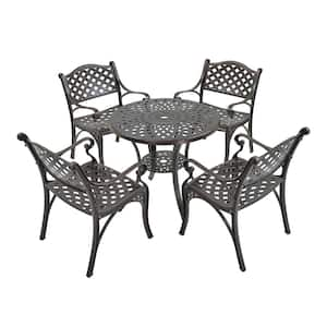 5-Piece Bronze Cast Aluminum Outdoor Dining Set