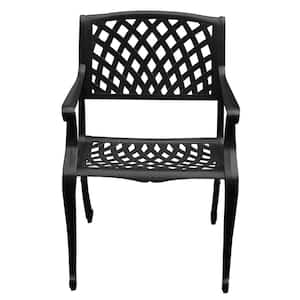 Black Mesh Aluminum Outdoor Dining Chair