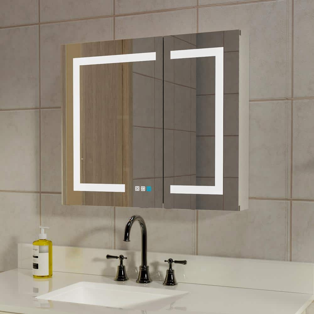 30 in. W x 26 in. H Surface/Recessed-Mount Rectangular Aluminum LED Dimmabl
