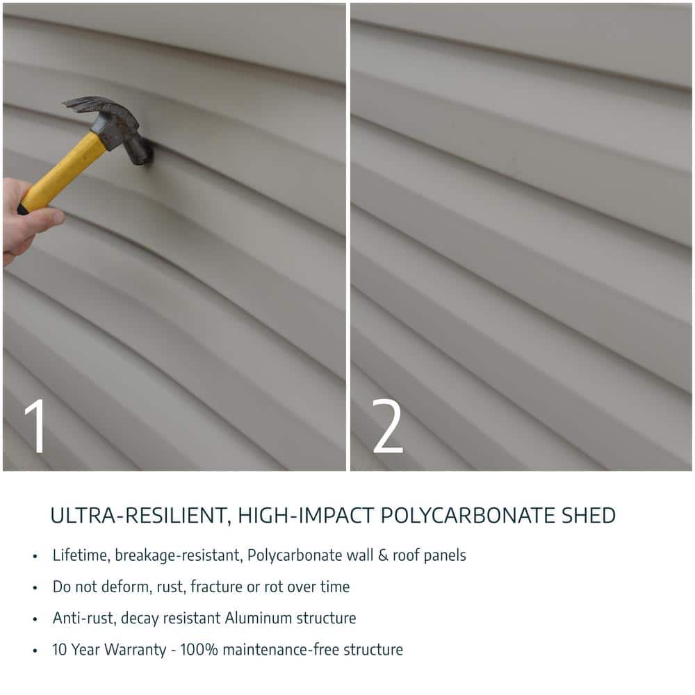 Tan and Brown Polycarbonate Aluminum Storage Shed