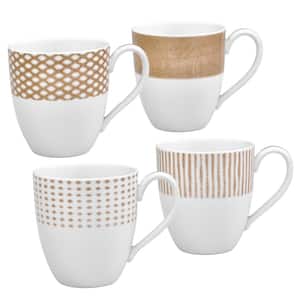 Khaki Hammock 15 fl. oz. Khaki Porcelain Assorted Mugs (Set of 4)
