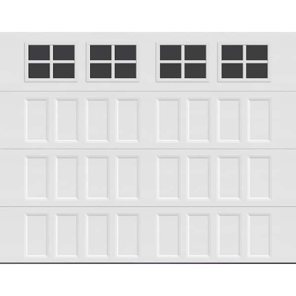 Bridgeport Steel Narrow Panel 9ft. x 7ft. Insulated 6.3 R-Value White Garage Door with windows