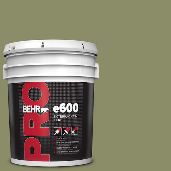 BEHR PRO 5 gal. #S370-5 Pesto Paste Flat Exterior Paint