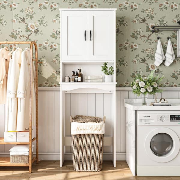 Hausvita 23.62 in. W x 8.27 in. D x 65.39 in. H Bath Vanity Cabinet without Top in White
