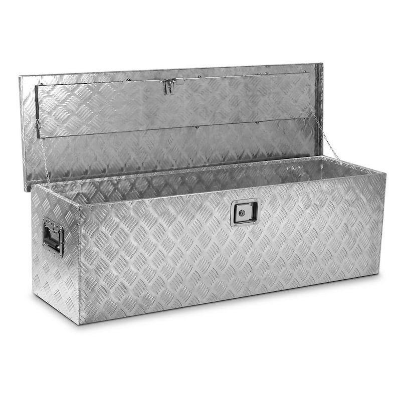 48 in. Aluminum Underbody Tool Storage Box For Pickup Truck ATV Camper Trailer RV Flatbed with Lock