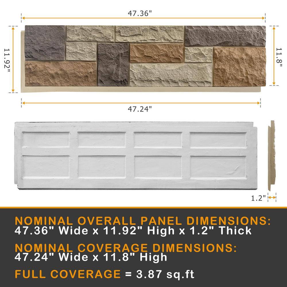 England Brown Faux Stone 3D Decorative Wall Panels