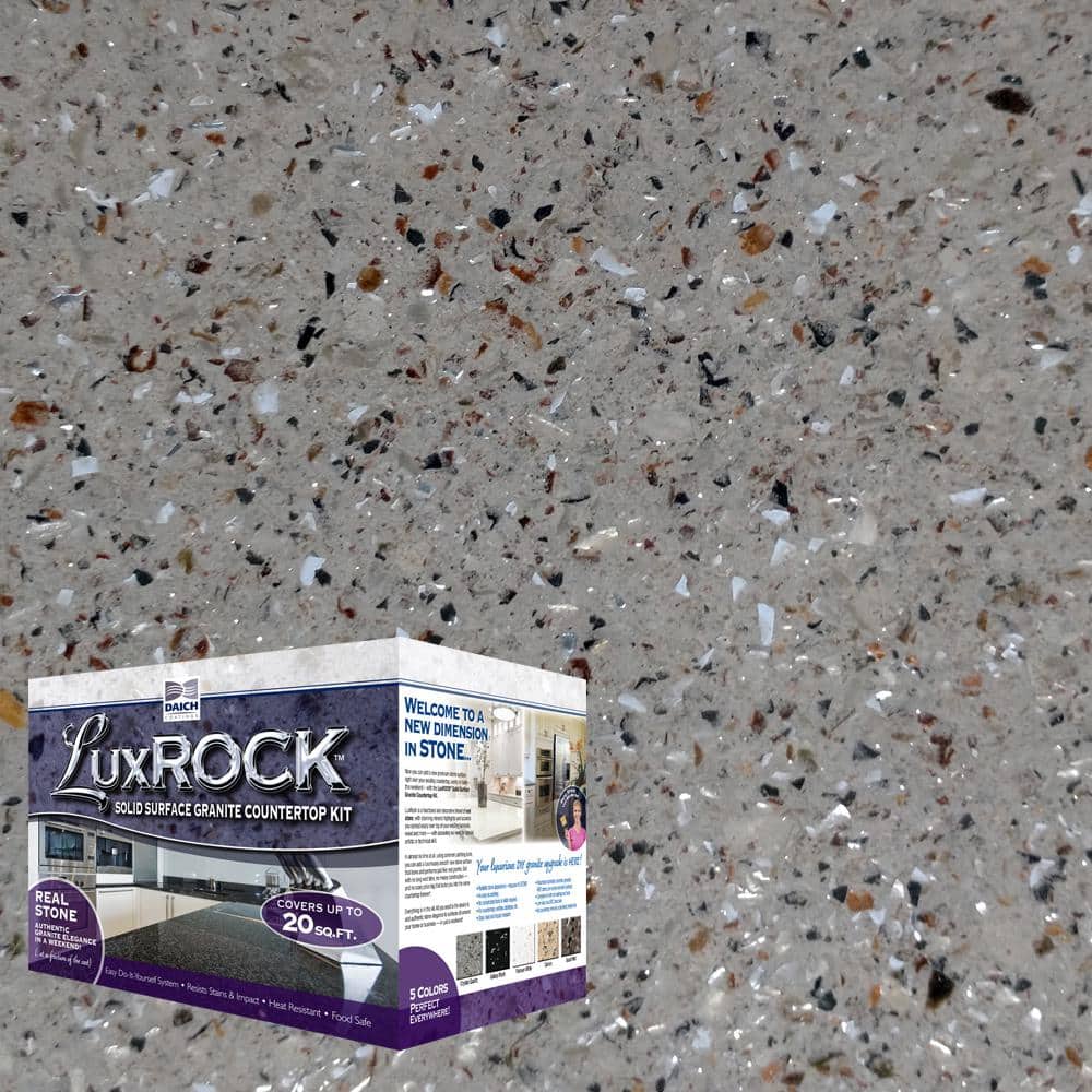 LuxROCK Solid Surface Granite Countertop Kit 20 sq. ft. Crystal Quartz