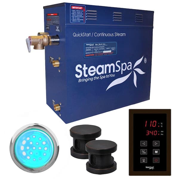 SteamSpa Indulgence 12kW QuickStart Steam Bath Generator Package in Polished Oil Rubbed Bronze