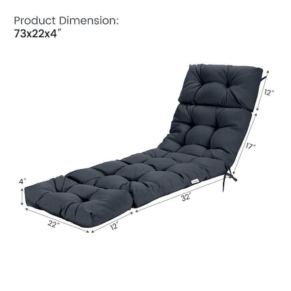 Costway 22 in. x 29 in. Outdoor Lounge Chair Cushion Indoor