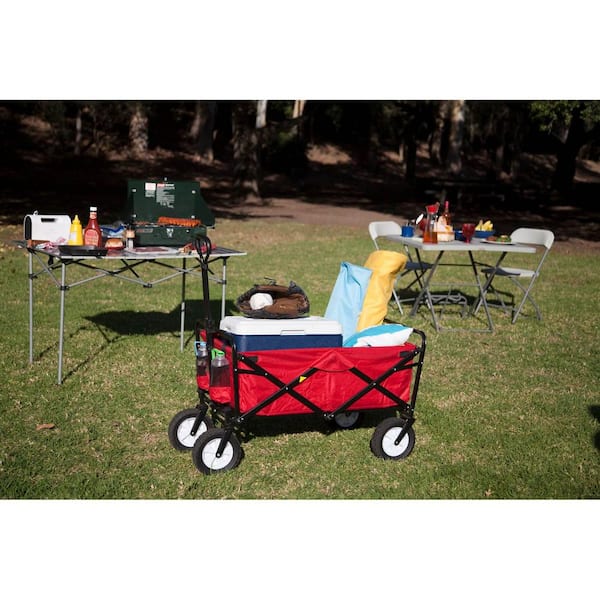 wagon folding cart collapsible garden beach utility outdoor camping sports black