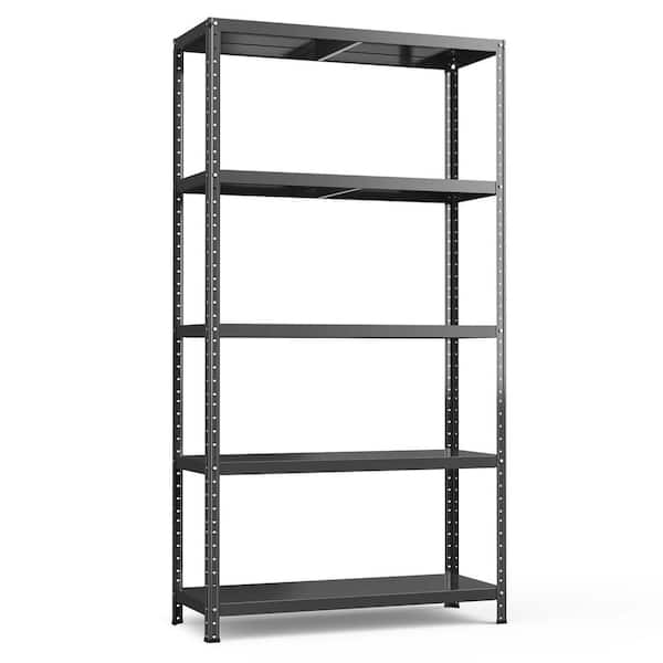 Lowestbest 5-Tier Storage Rack Black Storage Racks and Shelving Adjustable 5-Shelf Shelving Storage Unit Metal Organizer Wire