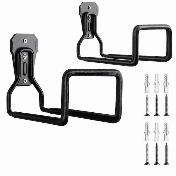 MISOPILY 2-Pieces Heavy Duty Metal Garden Hose Holder Wall Mount Hose Hanger Reel Organizer for Outdoor Yard Garage Storage