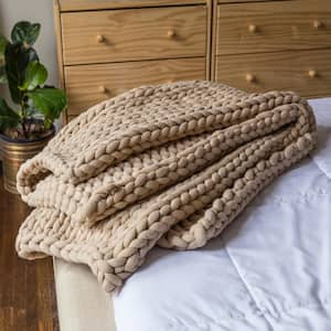 DONNA SHARP Chunky Knitted Mink Chenille Throw Blanket 70073 - The Home  Depot