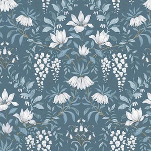 Parterre Dark Seaspray Unpasted Removable Strippable Wallpaper