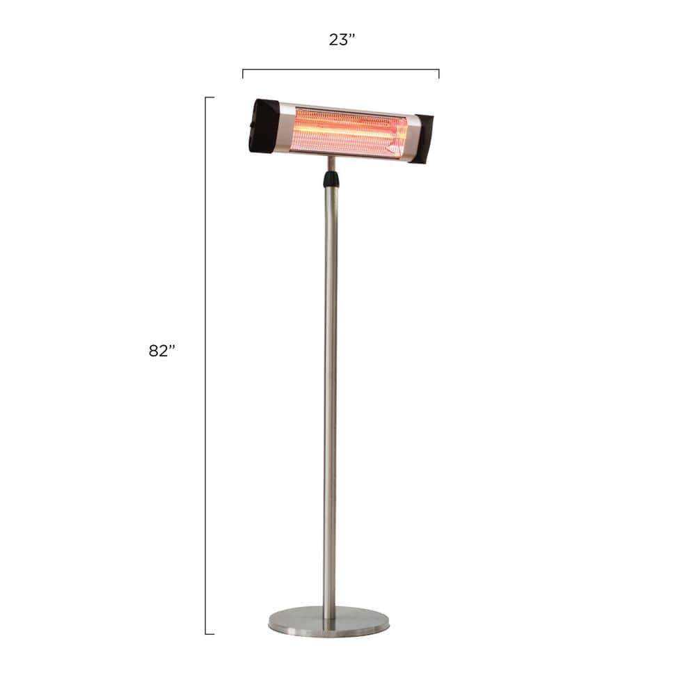 Silver Infrared Electric Pole Mounted Outdoor Heater with Remote