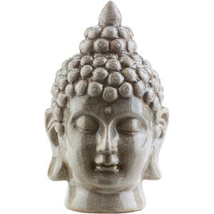 Hansh 7.9 in. x 12.6 in. Decorative Buddha Bust in Medium Gray