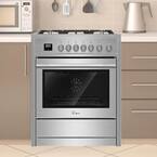36 in. 3.9 cu. ft. Slide-In Gas Range with Convection Single Oven and 5 Burners in Stainless Steel