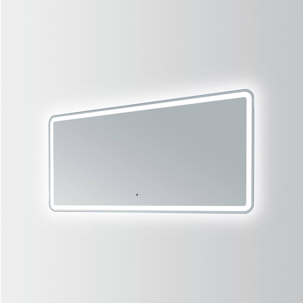 Hermes 62" LED Lighted Frameless Rectangular Vanity Mirror
