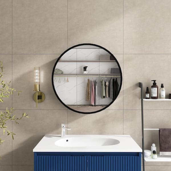 Boosicavelly 30 in. W x 30 in. H Round Metal Medicine Cabinet with Mirror