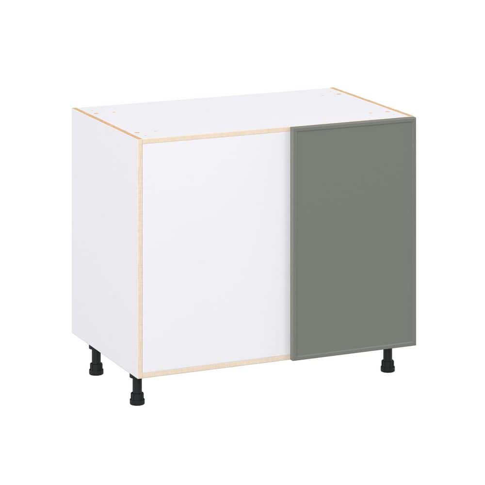 Fairview 39 in. W x 24 in. D x 34.5 in. H Assembled Slim Shaker Left Blind Corner Kitchen Cabinet in Moss Green price history on PriceWatchPro