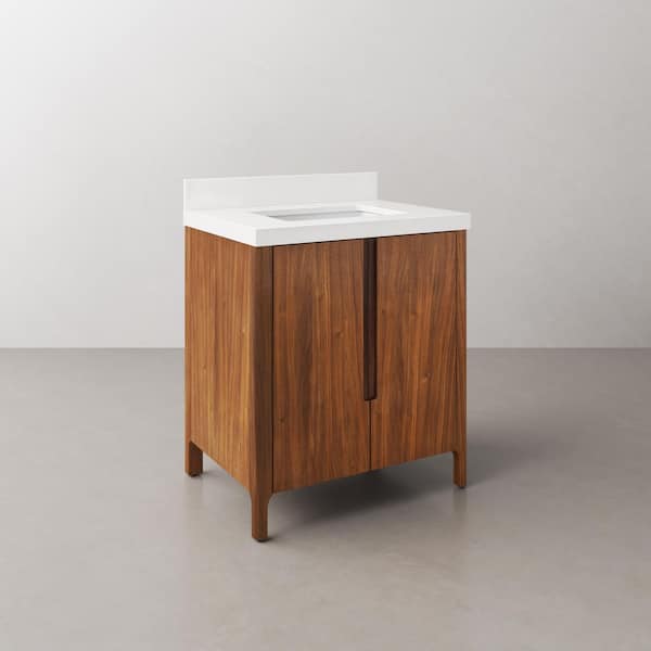 Sequoia 30 in. W x 22 in. D x 34.4 in. H Single Sink Bath Vanity in Noir Juglans with Whitebrook Quartz Top