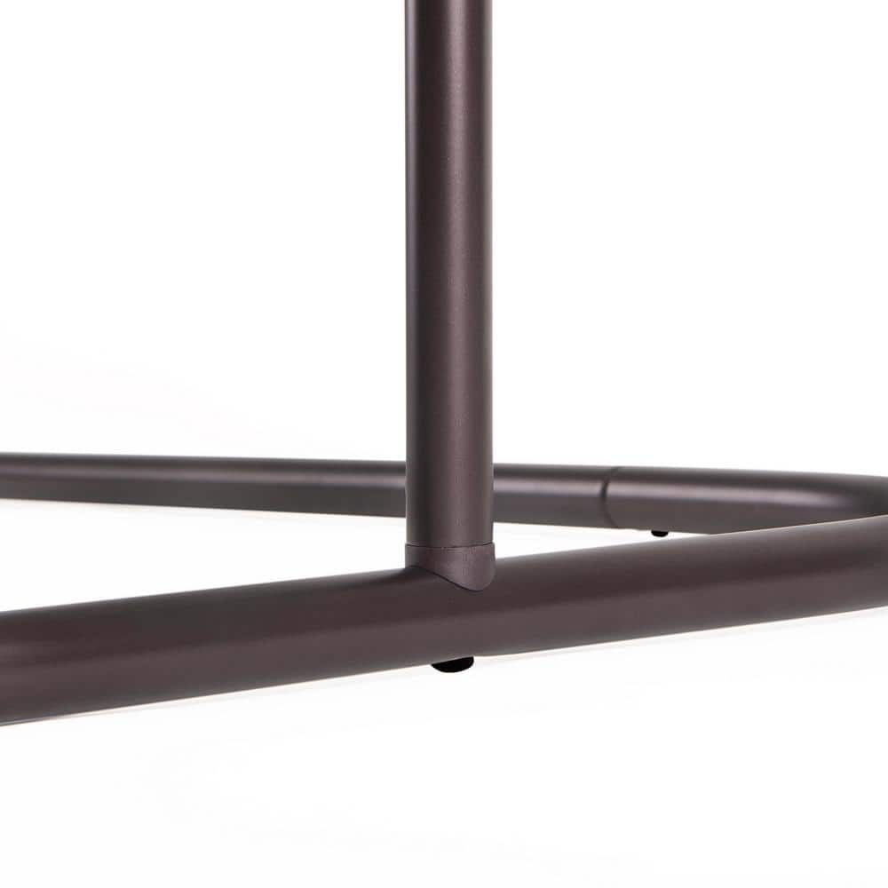 Oil Rubbed Bronze D-Shaped Ceiling Mounted Shower Curtain Rod Set