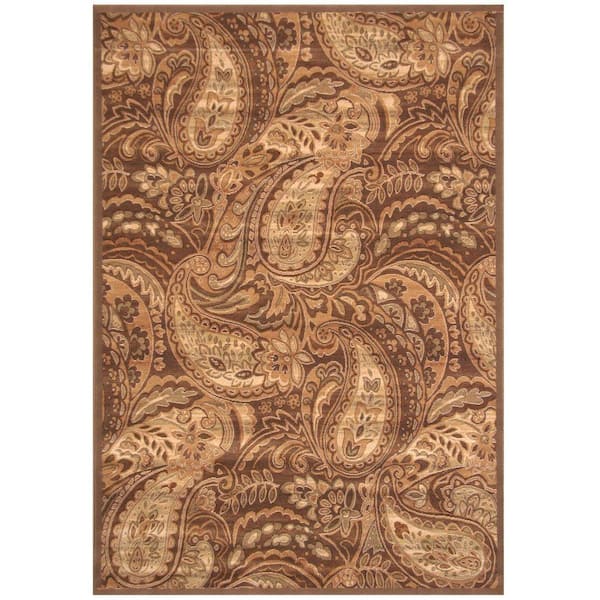 Unbranded Essentials Paisley Brown 8 ft. x 11 ft. Area Rug